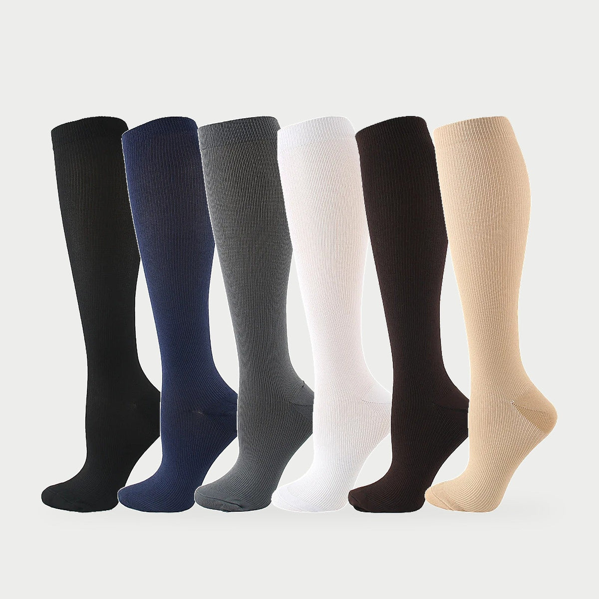 Six Longshift sock colours lined up